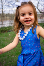 Load image into Gallery viewer, Spring Royal Blue Fireworks Twirl Dress