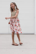 Load image into Gallery viewer, Racerback Floral &amp; Gingham Spring Dress