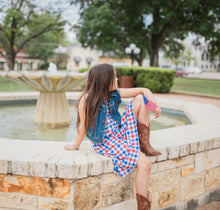 Load image into Gallery viewer, Spring Red, White &amp; Blue Gingham Dress