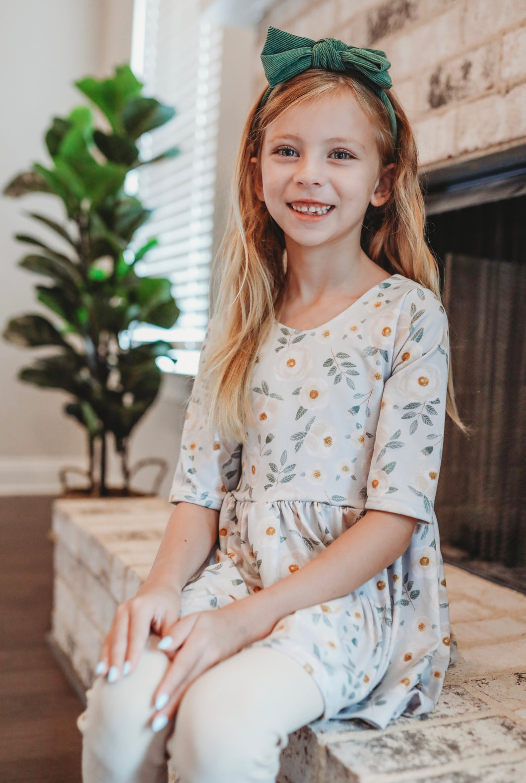 Sage Floral Fall High Low