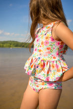Load image into Gallery viewer, Bright Floral Summer Tie Back Swim Suit