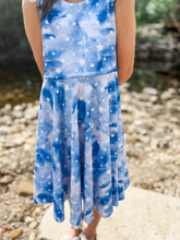 Load image into Gallery viewer, Spring Blue and White Stars Twirl Dress