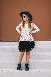 Fall Halloween Ghosty Peplum OR Dress