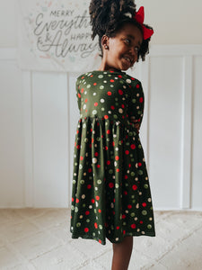 Christmas Olive Polka Dots