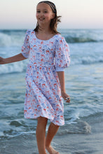 Load image into Gallery viewer, Spring Red, White &amp; Blue Bows Tie-Back Dress