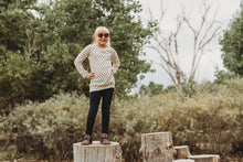 Load image into Gallery viewer, Fall Cream &amp; Black Polka Dot Sweater