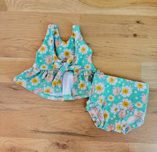 Load image into Gallery viewer, Sunflower Floral Summer Tie Back Swim Suit