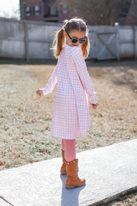 Blush Gingham Fall Tunic Dress