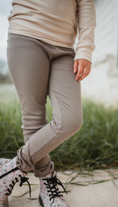Fall Brown Ribbed Leggings