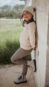 Fall Brown Ribbed Leggings
