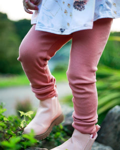 Fall Mauve Ribbed Leggings