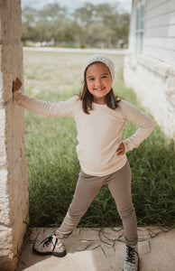Fall Brown Ribbed Leggings